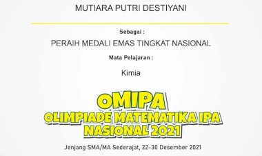 Medali Emas Olimpiade Matematika IPA Nasional